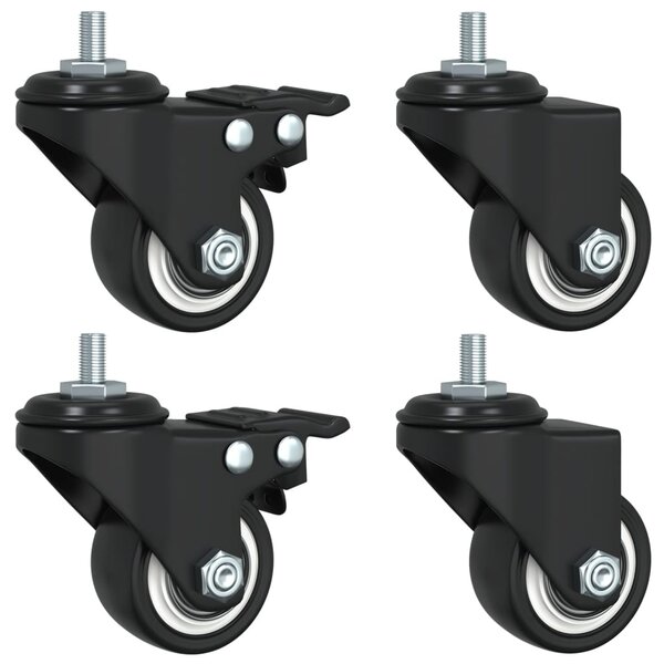 vidaXL Roues pivotantes 4 Pièces noir 35 mm fer