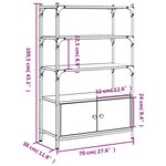 vidaXL Bibliothèque à 3 niveaux noir 70x30x109 5 cm bois d'ingénierie