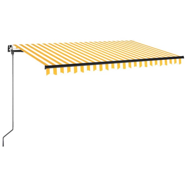 vidaXL Auvent manuel rétractable 400x350 cm Jaune et blanc