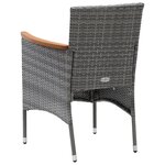 vidaXL Meubles à dîner de jardin et coussins 9 Pièces Poly rotin Gris