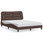 vidaXL Cadre de lit avec tête de lit Marron 140x190 cm Similicuir