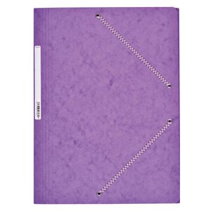 Chemise Carte Lustée 24 x 32 cm à rabats avec élastique et étiquette de dos Mauve COUTAL