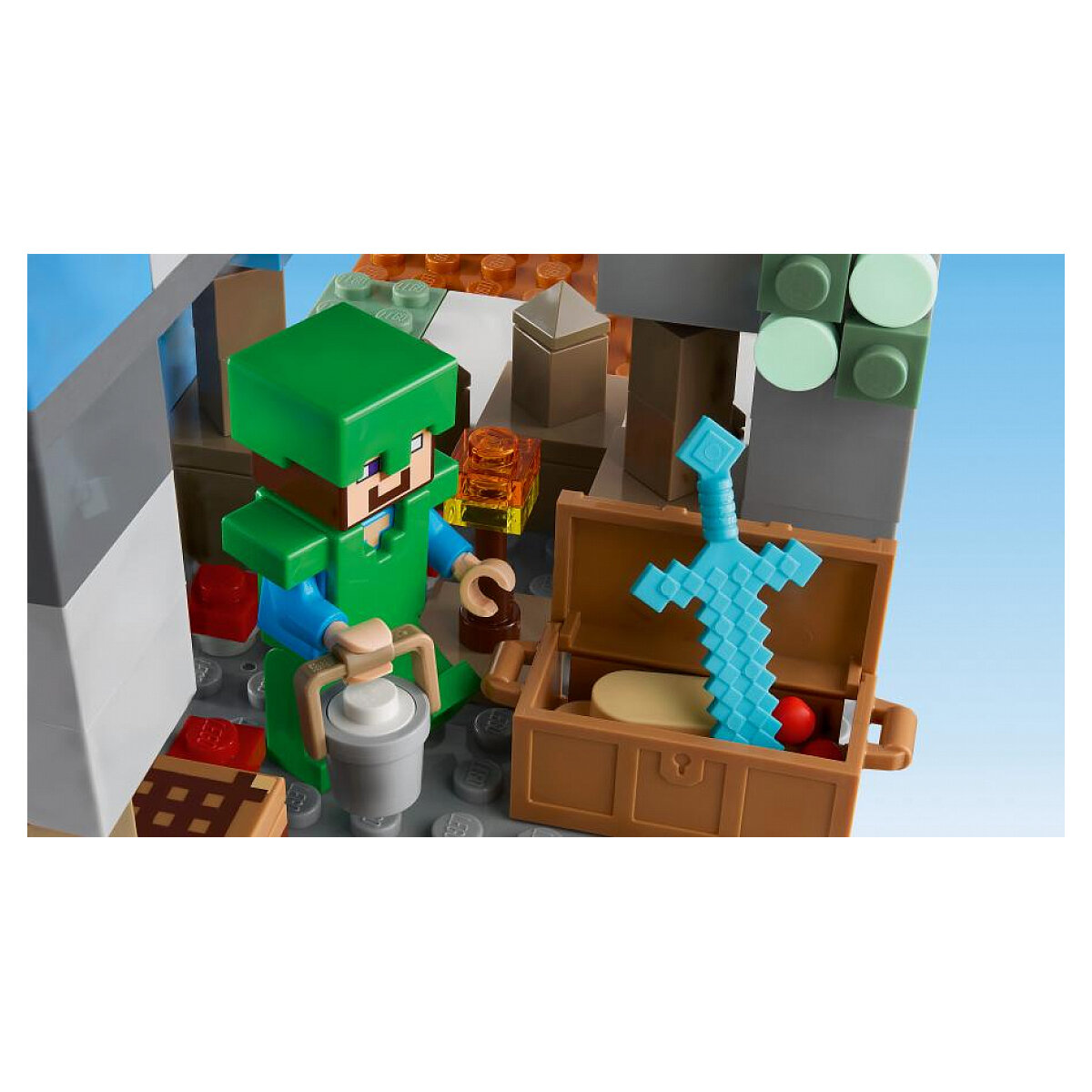 LEGO 21243 Minecraft Les Pics Gelés, Jouet Garçons et Filles 8 Ans,  Cavernes des Montagnes, avec Figurines Steve, Creeper et Chèvre, et TNT,  Biome Glacé : : Jeux et Jouets