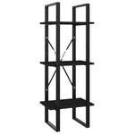 vidaXL Bibliothèque à 3 niveaux noir 40x30x105 cm bois d'ingénierie
