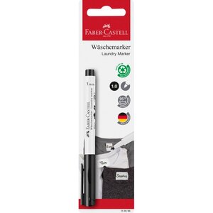 FABER-CASTELL Marqueur pour tissu noir sur carte blister