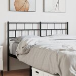 vidaXL Tête de lit métal noir 140 cm