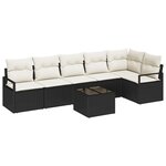 Ensemble de canapés de jardin vidaXL 6 pièces avec coussins en poly rotin brun