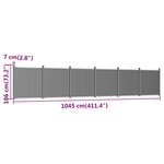 vidaXL Panneau de clôture gris 1045x186 cm WPC