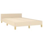 vidaXL Cadre de lit avec tête de lit Crème 120x200 cm Tissu