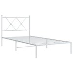 vidaXL Cadre de lit métal avec tête de lit blanc 90x190 cm