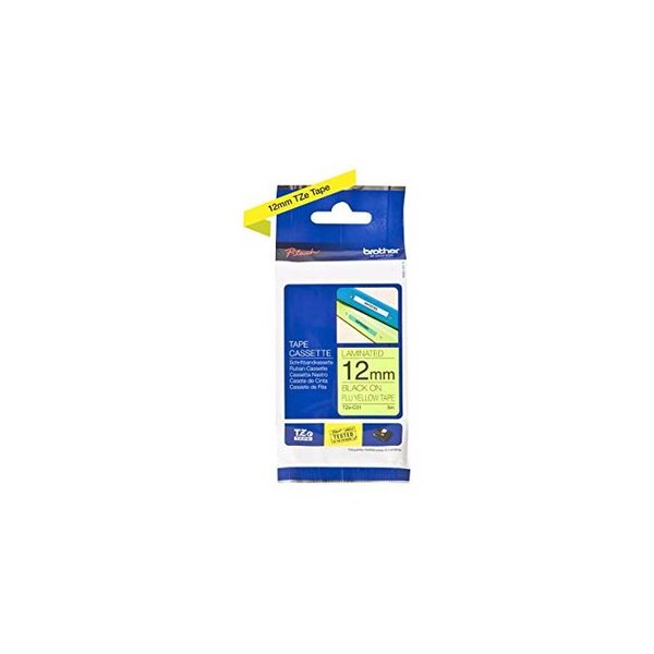 Ruban tze-c31 cassette largeur: 12 mm x 5 m noir sur jaune fluo brother