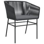 vidaXL Chaises de jardin lot de 2 avec coussins noir résine tressée
