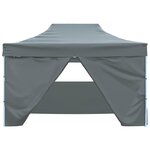 vidaXL Tente pliable avec 4 parois latérales 3 x 4 5 m Anthracite