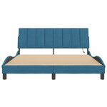 vidaXL Cadre de lit avec lumières LED bleu 160x200 cm velours