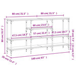 vidaXL Table console noir 160x29x80 cm bois d'ingénierie
