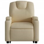 vidaXL Fauteuil inclinable de massage Crème Tissu