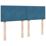vidaXL Sommier à lattes de lit et matelas Bleu foncé 140x200cm Velours