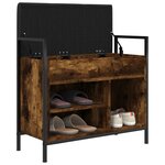 vidaXL Banc à chaussures chêne fumé 65 5x32x57 5 cm bois d'ingénierie