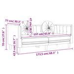 vidaXL Canapé avec coussins 2 places rose velours