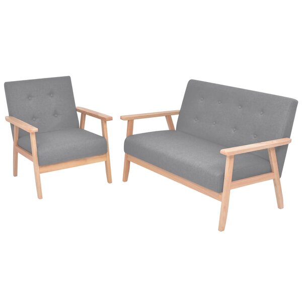 vidaXL Ensemble de canapés 2 Pièces Tissu Gris clair
