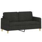 vidaXL Canapé 2 places avec oreillers décoratifs noir 140 cm tissu