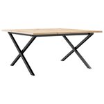 vidaXL Table basse cadre en X 80x80x45 cm bois de pin massif et fonte