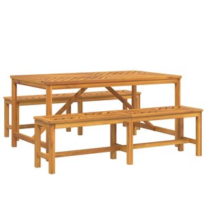 vidaXL Ensemble de salle à manger pour jardin 3 Pièces Marron