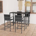 vidaXL Ensemble de bar de jardin 5 Pièces Résine tressée Gris