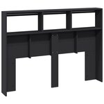 vidaXL Armoire tête de lit avec LED noir 140x17x102 cm