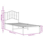 vidaXL Cadre de lit métal sans matelas avec tête de lit noir 90x190 cm