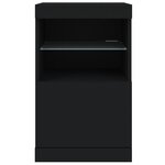 vidaXL Buffet avec lumières LED noir 41x37x67 cm