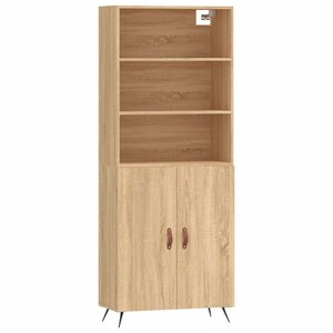 vidaXL Buffet haut Chêne sonoma 69 5x34x180 cm Bois d'ingénierie