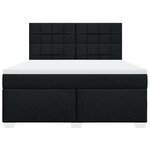 vidaXL Sommier à lattes de lit avec matelas Noir 180x200 cm Tissu