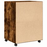 vidaXL Armoire à roulettes chêne fumé 60x48x81 cm bois d'ingénierie