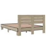 vidaXL Cadre de lit chêne sonoma 120x190 cm bois d'ingénierie et métal