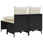 vidaXL Salon de jardin 4 Pièces avec coussins noir résine tressée