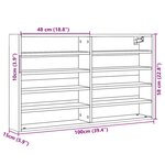 vidaXL Armoire à vitrine sonoma gris 100x15x58 cm bois d'ingénierie