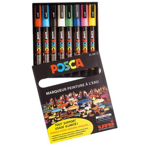 Marqueurs Posca PC3M Pointe conique fine 8 pièces