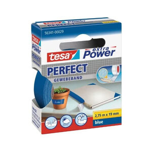 Ruban adhésif toilé réparation fixation tesa power effect 2 75m x 19mm bleu