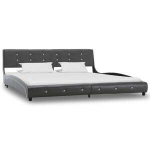 vidaXL Cadre de lit Gris Similicuir 180x200 cm