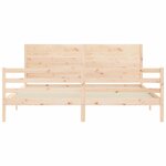 vidaXL Cadre de lit avec tête de lit 200x200 cm bois massif