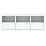 vidaXL Buffet avec lumières LED blanc 181 5x37x67 cm