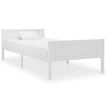 vidaXL Cadre de lit Bois de pin massif Blanc 90x200 cm