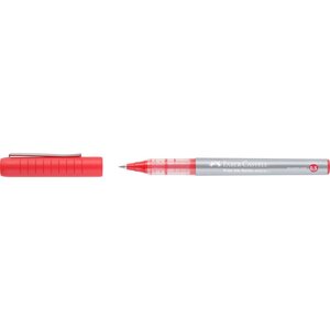 Faber-Castell Roller Free Ink Stylo à bille à encre liquide - Pointe conique 0 5 mm - Largeur de trait extra fine - Clip en métal - Couleur rouge