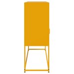 vidaXL Buffet jaune moutarde 100 5x39x107 cm acier laminé à froid