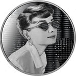 Pièce de monnaie en Argent 2 Dollars g 31.1 (1 oz) Millésime 2023 Celebrities AUDREY HEPBURN