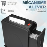 Destructeur de Documents 16L- ACROPAQ- Coupe Croisée- 10 feuilles la fois- Déchiqueteuse de Papier- Broyeur papier- Arrêt Auto- Reverse