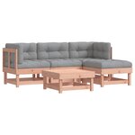 vidaXL Salon de jardin 5 Pièces avec coussins bois massif douglas