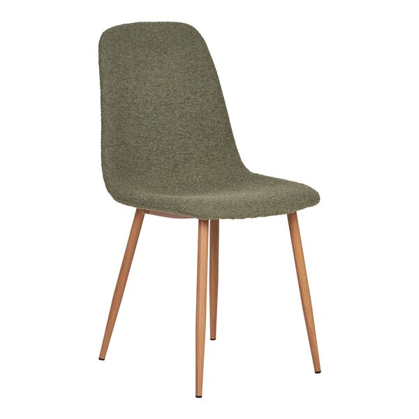 2 chaises de salle à manger vert foncé avec pieds en bois