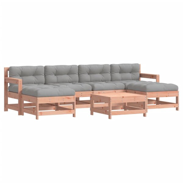 vidaXL Salon de jardin 7 Pièces avec coussins bois massif douglas